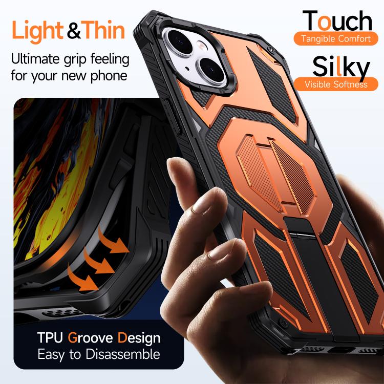 Custodia per telefono antiurto con supporto metallico nascosto e magnetico., For iPhone 14 / 13, For iPhone 14 Pro, For iPhone 14 Pro Max, For iPhone 13 Pro Max
