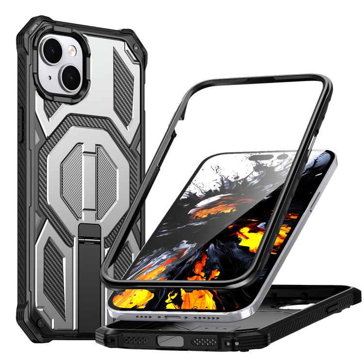 Custodia per telefono antiurto con supporto metallico nascosto e magnetico., For iPhone 14 / 13, For iPhone 14 Pro, For iPhone 14 Pro Max, For iPhone 13 Pro Max