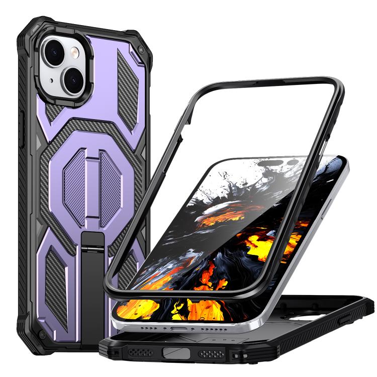 Custodia per telefono antiurto con supporto metallico nascosto e magnetico., For iPhone 14 / 13, For iPhone 14 Pro, For iPhone 14 Pro Max, For iPhone 13 Pro Max