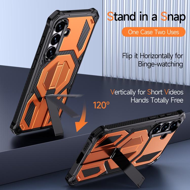Custodia per telefono antiurto con supporto metallico nascosto e magnetico., For Samsung Galaxy S25 5G / S24 5G, For Samsung Galaxy S25+ 5G / S24+ 5G, For Samsung Galaxy S25 Ultra 5G, For Samsung Galaxy S24 Ultra 5G