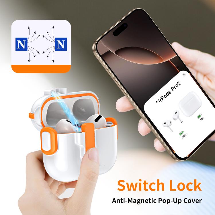 Custodia per auricolari Music Fairy Lock con supporto, For AirPods Pro 3, For AirPods 4