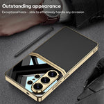 Custodia per telefono con protezione completa in TPU GKK Plating + pelle per la lente., For Samsung Galaxy S26 Ultra 5G