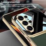 Custodia per telefono con protezione completa in TPU GKK Plating + pelle per la lente., For Samsung Galaxy S26 Ultra 5G