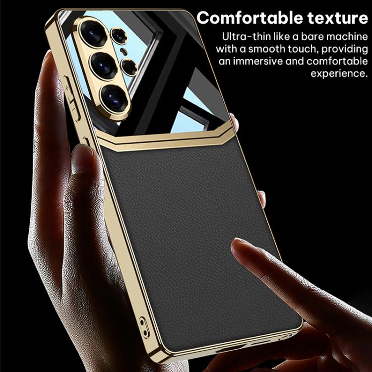 Custodia per telefono con protezione completa in TPU GKK Plating + pelle per la lente., For Samsung Galaxy S26 Ultra 5G