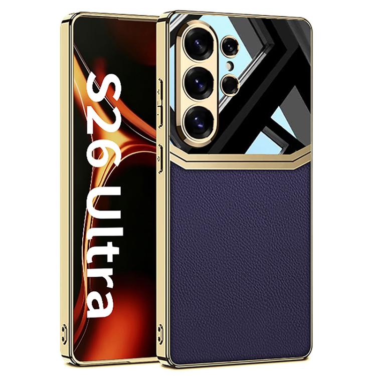 Custodia per telefono con protezione completa in TPU GKK Plating + pelle per la lente., For Samsung Galaxy S26 Ultra 5G