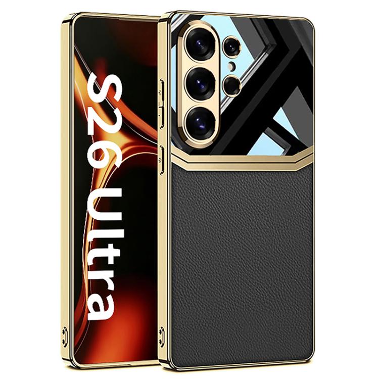 Custodia per telefono con protezione completa in TPU GKK Plating + pelle per la lente., For Samsung Galaxy S26 Ultra 5G