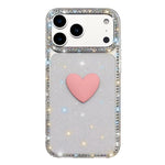 Custodia per telefono IMD Love Heart con strass flash su entrambi i lati, For iPhone 17e / 16e, For iPhone 17 Pro Max, For iPhone 17 Pro