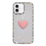 Custodia per telefono IMD Love Heart con strass flash su entrambi i lati, For iPhone 17, For iPhone Air
