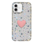 Custodia per telefono IMD Love Heart con strass flash su entrambi i lati, For iPhone 17, For iPhone Air