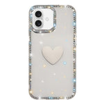 Custodia per telefono IMD Love Heart con strass flash su entrambi i lati, For iPhone 17, For iPhone Air