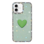 Custodia per telefono IMD Love Heart con strass flash su entrambi i lati, For iPhone 17, For iPhone Air