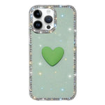 Custodia per telefono IMD Love Heart con strass flash su entrambi i lati, For iPhone 13 Pro Max, For iPhone 13 Pro