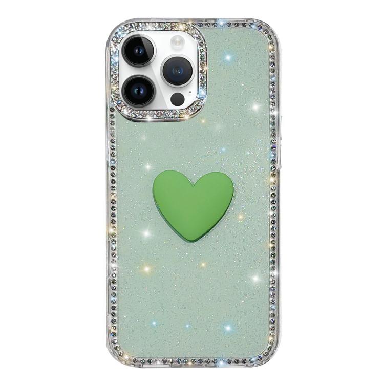 Custodia per telefono IMD Love Heart con strass flash su entrambi i lati, For iPhone 13 Pro Max, For iPhone 13 Pro
