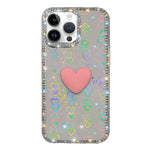 Custodia per telefono IMD Love Heart con strass flash su entrambi i lati, For iPhone 13 Pro Max, For iPhone 13 Pro
