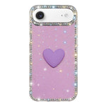 Custodia per telefono IMD Love Heart con strass flash su entrambi i lati, For iPhone 17, For iPhone Air