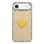 Custodia per telefono IMD Love Heart con strass flash su entrambi i lati, For iPhone 17, For iPhone Air