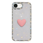 Custodia per telefono IMD Love Heart con strass flash su entrambi i lati, For iPhone 17e / 16e, For iPhone 17 Pro Max, For iPhone 17 Pro