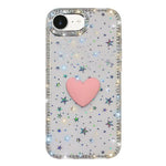 Custodia per telefono IMD Love Heart con strass flash su entrambi i lati, For iPhone 17e / 16e, For iPhone 17 Pro Max, For iPhone 17 Pro
