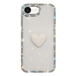 Custodia per telefono IMD Love Heart con strass flash su entrambi i lati, For iPhone 17e / 16e, For iPhone 17 Pro Max, For iPhone 17 Pro