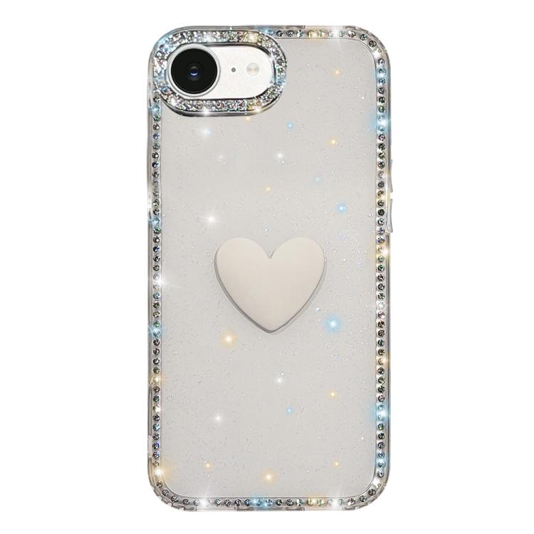 Custodia per telefono IMD Love Heart con strass flash su entrambi i lati, For iPhone 17e / 16e, For iPhone 17 Pro Max, For iPhone 17 Pro
