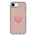 Custodia per telefono IMD Love Heart con strass flash su entrambi i lati, For iPhone 17e / 16e, For iPhone 17 Pro Max, For iPhone 17 Pro