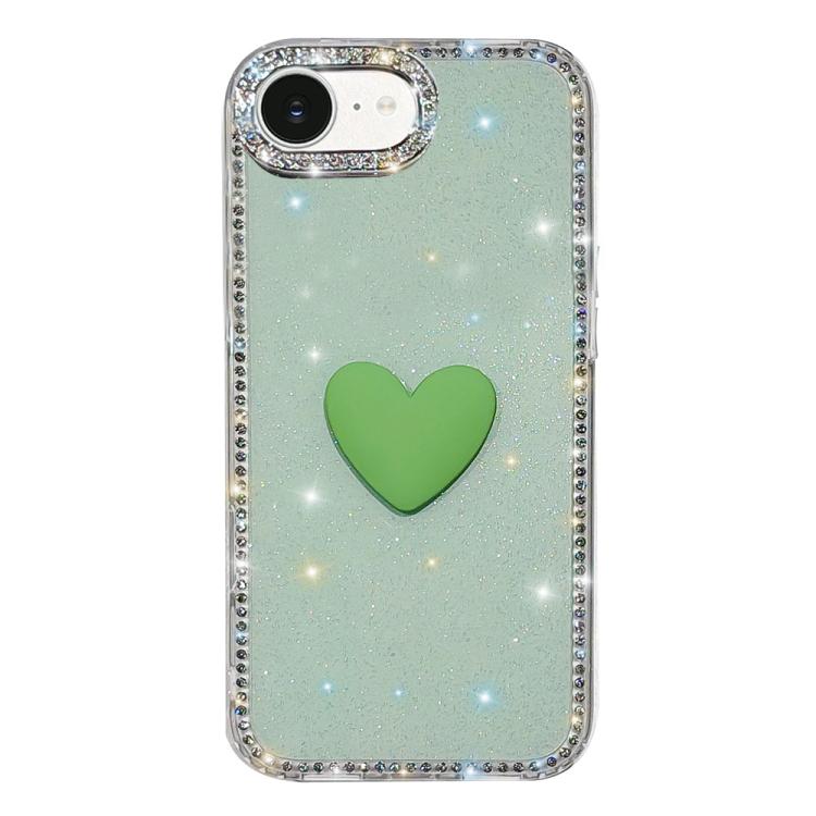 Custodia per telefono IMD Love Heart con strass flash su entrambi i lati, For iPhone 17e / 16e, For iPhone 17 Pro Max, For iPhone 17 Pro