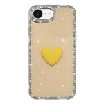 Custodia per telefono IMD Love Heart con strass flash su entrambi i lati, For iPhone 17e / 16e, For iPhone 17 Pro Max, For iPhone 17 Pro