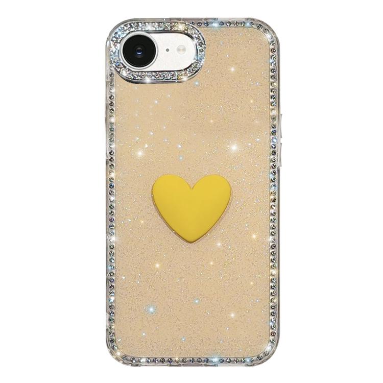 Custodia per telefono IMD Love Heart con strass flash su entrambi i lati, For iPhone 17e / 16e, For iPhone 17 Pro Max, For iPhone 17 Pro