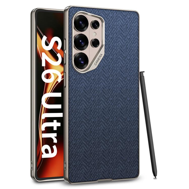 Custodia per telefono GKK con ampio foro per fotocamera, finitura metallizzata effetto pelle vegana, in nylon e tessuto, senza penna., For Samsung Galaxy S26 Ultra 5G