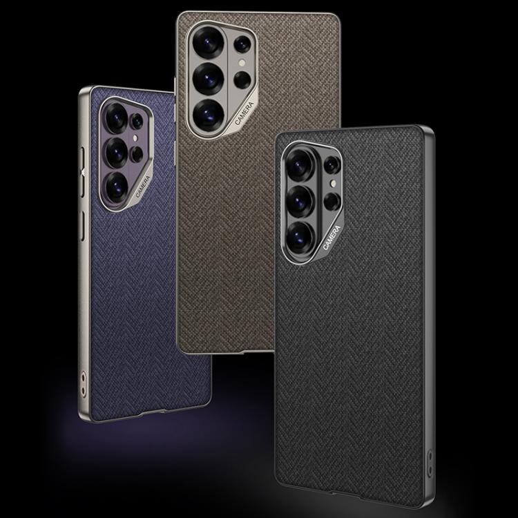 Custodia per telefono GKK con ampio foro per fotocamera, finitura metallizzata effetto pelle vegana, in nylon e tessuto, senza penna., For Samsung Galaxy S26 Ultra 5G