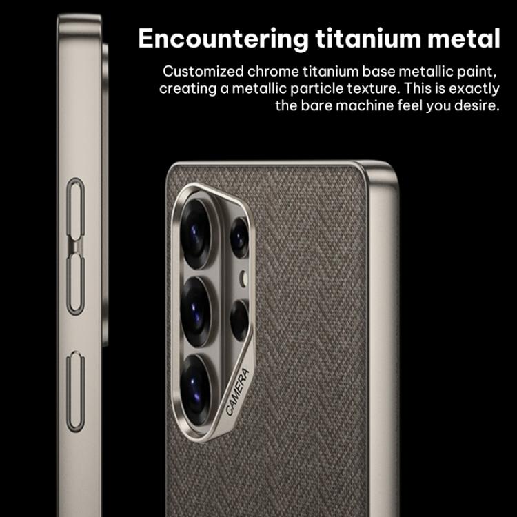 Custodia per telefono GKK con ampio foro per fotocamera, finitura metallizzata effetto pelle vegana, in nylon e tessuto, senza penna., For Samsung Galaxy S26 Ultra 5G