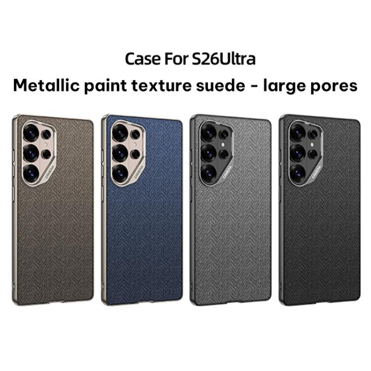 Custodia per telefono GKK con ampio foro per fotocamera, finitura metallizzata effetto pelle vegana, in nylon e tessuto, senza penna., For Samsung Galaxy S26 Ultra 5G