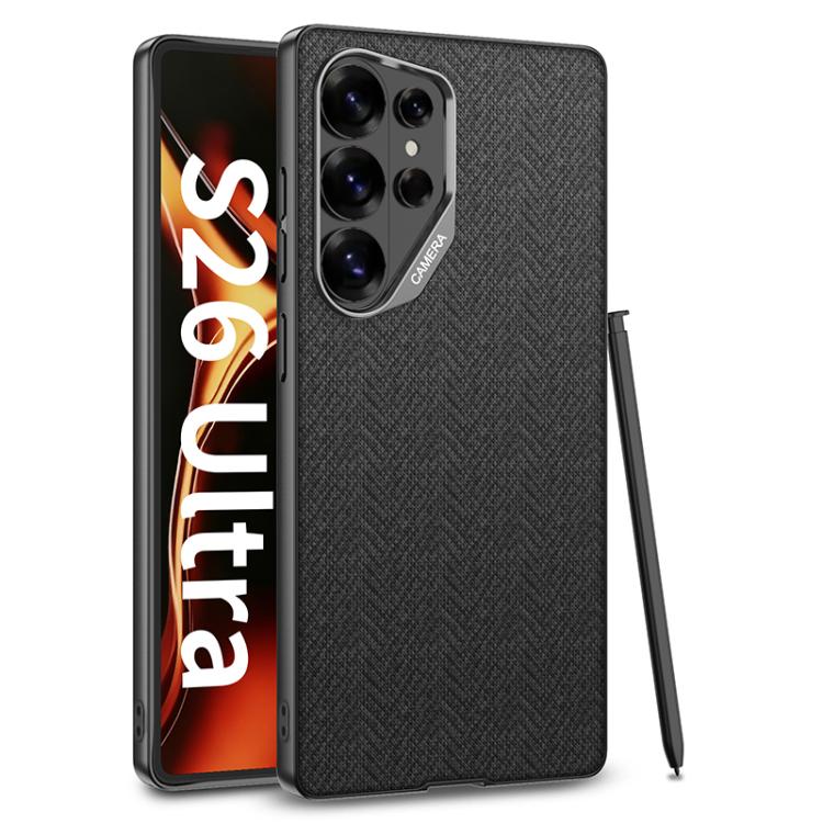 Custodia per telefono GKK con ampio foro per fotocamera, finitura metallizzata effetto pelle vegana, in nylon e tessuto, senza penna., For Samsung Galaxy S26 Ultra 5G