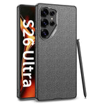 Custodia per telefono GKK con ampio foro per fotocamera, finitura metallizzata effetto pelle vegana, in nylon e tessuto, senza penna., For Samsung Galaxy S26 Ultra 5G