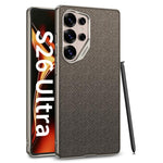 Custodia per telefono GKK con ampio foro per fotocamera, finitura metallizzata effetto pelle vegana, in nylon e tessuto, senza penna., For Samsung Galaxy S26 Ultra 5G
