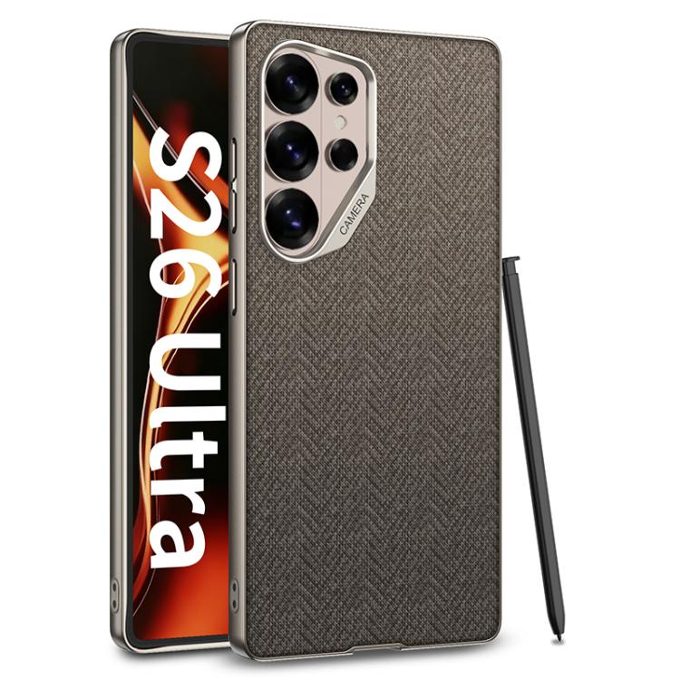 Custodia per telefono GKK con ampio foro per fotocamera, finitura metallizzata effetto pelle vegana, in nylon e tessuto, senza penna., For Samsung Galaxy S26 Ultra 5G