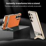 Custodia per telefono GKK Triumph ultra sottile in pelle liscia con supporto, For Samsung Galaxy S26 Ultra 5G