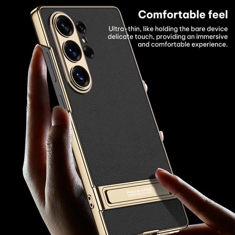 Custodia per telefono GKK Triumph ultra sottile in pelle liscia con supporto, For Samsung Galaxy S26 Ultra 5G
