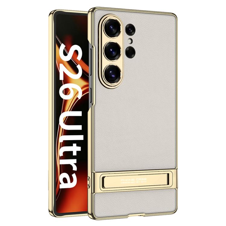 Custodia per telefono GKK Triumph ultra sottile in pelle liscia con supporto, For Samsung Galaxy S26 Ultra 5G