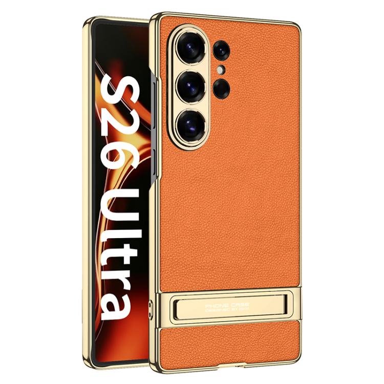 Custodia per telefono GKK Triumph ultra sottile in pelle liscia con supporto, For Samsung Galaxy S26 Ultra 5G