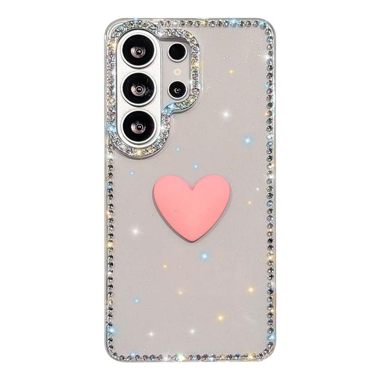 Custodia per telefono IMD Love Heart con strass flash su entrambi i lati, For Samsung Galaxy S26+ 5G, For Samsung Galaxy S26 Ultra 5G