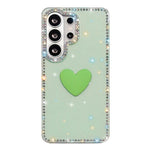 Custodia per telefono IMD Love Heart con strass flash su entrambi i lati, For Samsung Galaxy S26+ 5G, For Samsung Galaxy S26 Ultra 5G