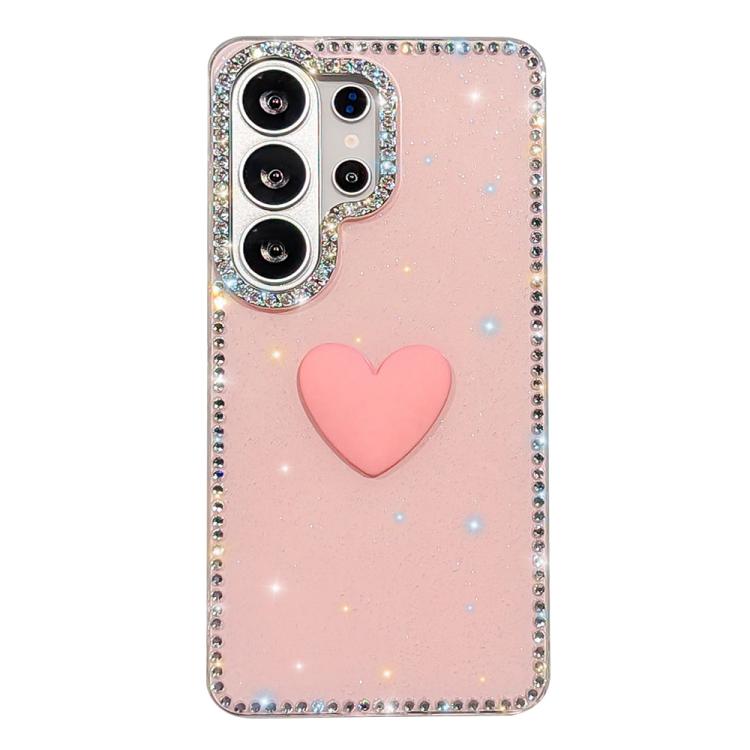 Custodia per telefono IMD Love Heart con strass flash su entrambi i lati, For Samsung Galaxy S25 Ultra 5G, For Samsung Galaxy S24 FE 5G