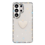 Custodia per telefono IMD Love Heart con strass flash su entrambi i lati, For Samsung Galaxy S24 Ultra 5G, For Samsung Galaxy S24+ 5G
