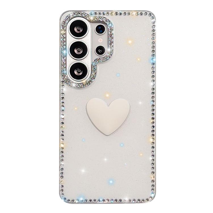 Custodia per telefono IMD Love Heart con strass flash su entrambi i lati, For Samsung Galaxy S24 Ultra 5G, For Samsung Galaxy S24+ 5G