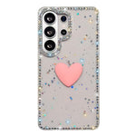 Custodia per telefono IMD Love Heart con strass flash su entrambi i lati, For Samsung Galaxy S24 5G, For Samsung Galaxy S23 Ultra 5G