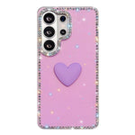 Custodia per telefono IMD Love Heart con strass flash su entrambi i lati, For Samsung Galaxy S24 5G, For Samsung Galaxy S23 Ultra 5G