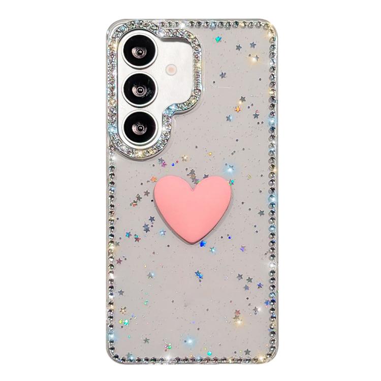 Custodia per telefono IMD Love Heart con strass flash su entrambi i lati, For Samsung Galaxy S25 Ultra 5G, For Samsung Galaxy S24 FE 5G