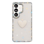 Custodia per telefono IMD Love Heart con strass flash su entrambi i lati, For Samsung Galaxy A57 5G, For Samsung Galaxy A37 5G