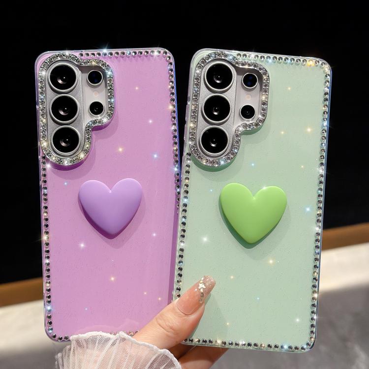 Custodia per telefono IMD Love Heart con strass flash su entrambi i lati, For Samsung Galaxy A57 5G, For Samsung Galaxy A37 5G